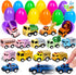 JOYIN 12 Pcs Easter Eggs Filled with Toy Cars, Colorful Stuffed Eggs