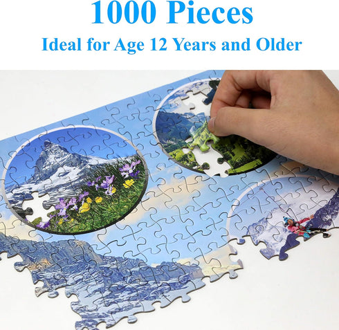 Think2Master Swiss Alps (Grindelwald) 1000 pieces Jigsaw Puzzle. (for Teens & Adults) Finished puzzle size of This European Travel Destination is 26.8” X 18.9”