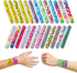 50-Piece Slap Bracelets Easter Basket Fillers for Toddlers & Kids 3-10 Bulk Snap Wristbands Party Favors 25 Unique Designs Colorful for Children's Prizes One-Size-Fits-All Toddler Party Supplies