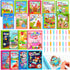 Qeeenar 18 Pack Water Coloring Books for Kids Reusable Mess Free Water Doodle