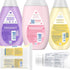 Set, 5 Johnson's Baby Here Comes Baby Gift Baby Essentials for New Parents with Moisturizing Lotion, Bedtime Bath, Body