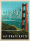 MyPuzzle San Francisco: Vintage Poster Golden Gate Bridge Skyline - Premium 500 Piece Jigsaw Puzzle for Adults