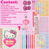 Hello Kitty A5 DIY Journal Kit for Girls Teens Kawaii Spiral Notebook Hair Clips Keychain Bookmark Stickers Cute Stuff