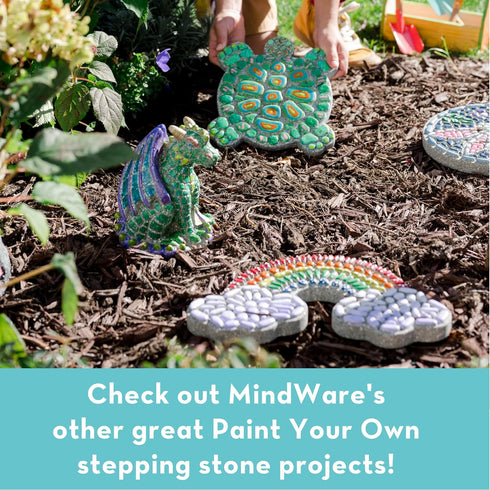 MindWare Paint Your Own Stepping Stone Kit - Mosaic Moon and Stars - Kits Include Paint and Brushes