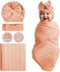 Golener Muslin Swaddle Blankets - Sleepea Swaddle with Bow Headbands, Hats Set