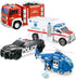 JOYIN 4 Packs Emergency Vehicle Toy Playsets, Friction Powered Vehicles with Light and Sound, Including Fire Truck,