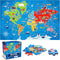 Jumbo Floor Puzzle for Kids,World Map Jigsaw Geography Puzzles,48 Piece Globe Atlas