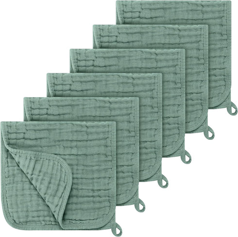 Accmor 6 Pack Muslin Burp Cloths 100% Cotton 20''x10'' Large Extra Soft