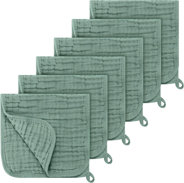 Accmor 6 Pack Muslin Burp Cloths 100% Cotton 20''x10'' Large Extra Soft