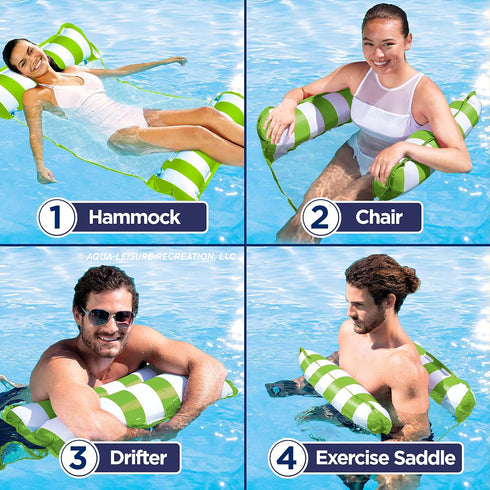 Aqua 4-in-1 Monterey Hammock Pool Float & Water Hammocks, Multipacks for Adults and Kids
