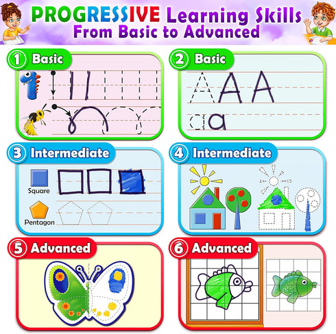 Preschool Learning Activities Workbook | ABC Learning for Toddlers, Tracing Kindergarten Resources, Busy Book, 4 Year