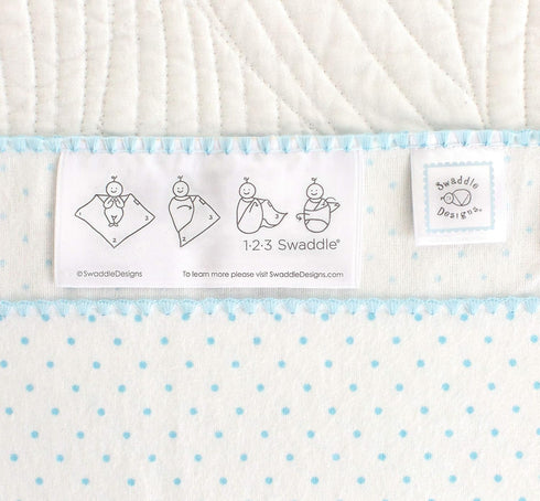 SwaddleDesigns Large Receiving Blanket, Ultimate Swaddle for Baby Boys, Softest US Cotton Flannel, Sterling Mod Circles