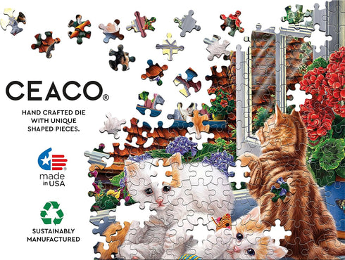 Ceaco - Harmony - Image World - Kittens in The Moonlight - 500 Piece Jigsaw Puzzle for Adults