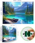 500 (23"x15") Blueforest Turquoise Lake Piece Puzzle for Adults - Panoramic Mountain Therapy Jigsaw Puzzle, Calming