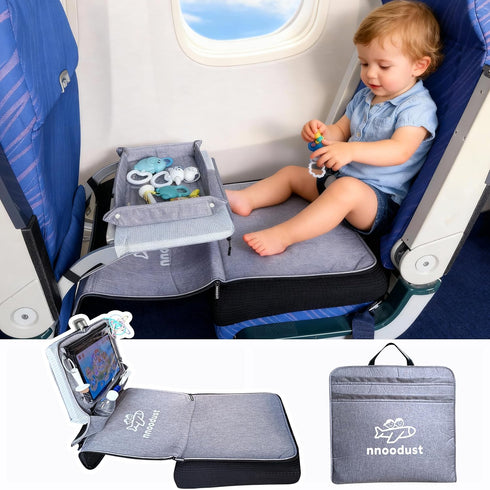 NNOODUST Toddler Airplane Bed for Toddler with Tray Cover Can Turn into Bag, Toddler Airplane Seat Extender for Kids