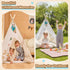 BUDDGO Teepee Tent for Kids with Colorful Flag, Kids Play Tent Indoor with Thicked Mat & Dream Catcher, Toddler Tent