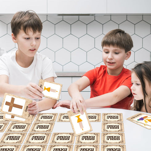 80 40 Hebayy Bible-Themed Matching Game, PCS Bible Concentration Memory Cards for Christian Pairs Biblical Character