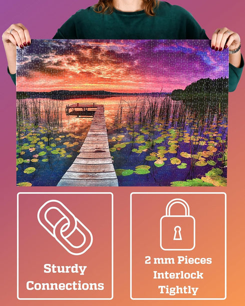 1000 Piece Jigsaw Puzzle for Adults and Families, 20x30 inch HD Quality Landscape Photo Puzzle, Sturdy 2mm Pieces,