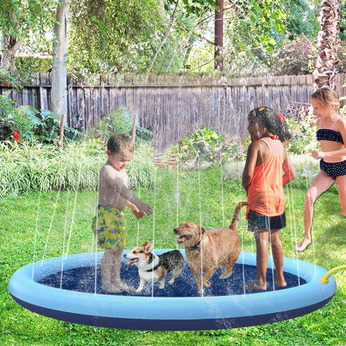 Splash Sprinkler Pad for Dogs Kids, Non-Slip Pet Thickened Durable Wading Bath Pools
