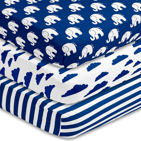 BaeBae Goods Fitted Baby Crib Sheets for Boys and Girls, 3 Pack, Soft and