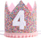 Rainbow Crown - 4th Birthday Party Glitter Crown, Kids Birthday Hats, Baby Photo Props, Little Girls Hair Accessories
