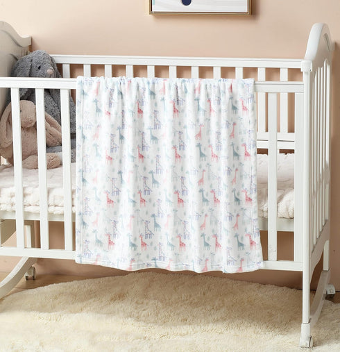 CREVENT Cute Silky Plush Baby Blanket - Ivory Giraffe for Girls & Boys, Infants, Toddlers, Newborns, Giftable, All