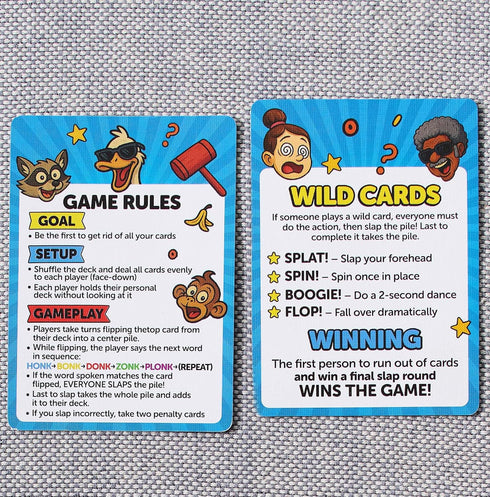 7+, 2-8 10-15 Honk Bonk Donk Reflex Card Game, Fast-Paced Party Game, Ages Players, Minute Play Time