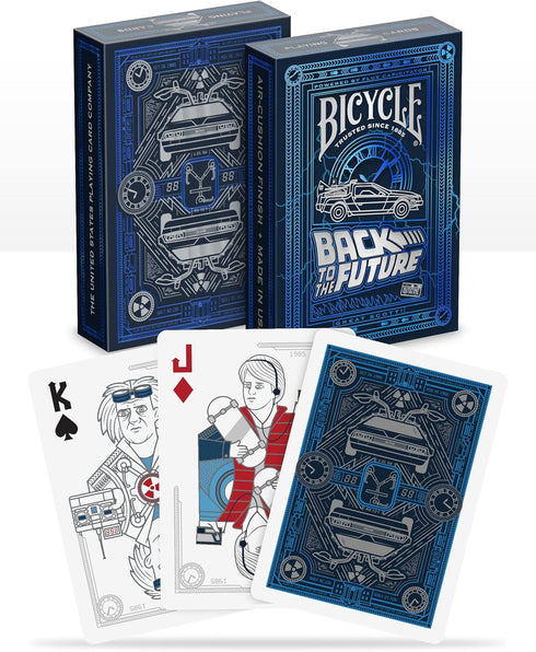 Bicycle Back To The Future Playing Cards - 1 Pack, Premium, Foil, Metallic, Blue