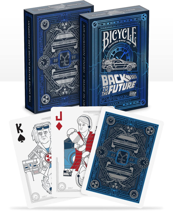 Bicycle Back To The Future Playing Cards - 1 Pack, Premium, Foil, Metallic, Blue