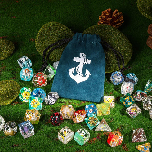 Cusdie 7-Die DND Dice | Polyhedral Dice Set Filled with Animal for Dungeons and Dragons