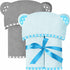 ELSVIN Set of 2 Hooded Baby Towels Blue and Grey Luxurious, Large and
