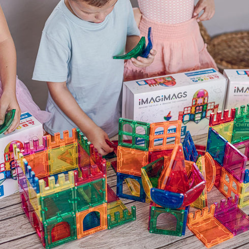 Magnetic Building Tiles, 48 Piece Architectural Dome Set for Kids, Educational Creative Learning Activity for Ages 3+