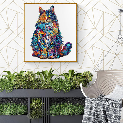 Wooden Puzzles for Adults: Cat Puzzles, 220 Pieces Fun Kitten Shaped Wood Puzzles - Christmas Halloween Gifts