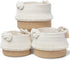 NaturalCozy 3-Piece Cotton Rope Woven Decorative Storage Basket Set – Organizing Baskets for Nursery Baby Stuff, Gift
