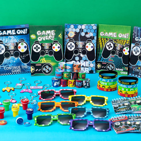Video Game Party Favors Birthday Supplies for Kids, Game On Stuffer Gifts, Boys Gamer Party Decorations Bags