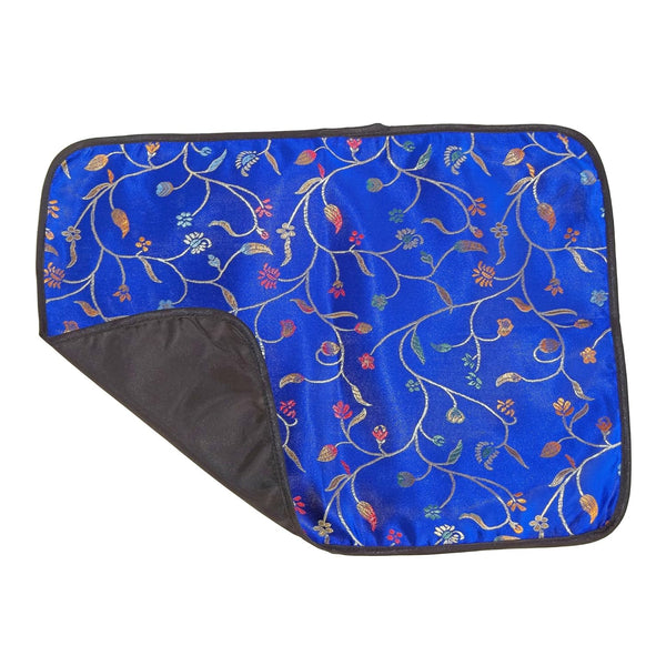G&Z Diamond Blue Asian Brocade Diaper Changing Pad 14 x 10.5 Inch Chili