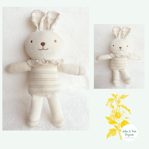 Organic Cotton Baby First Friend Doll - Hello! Little Bunny, 15.7 inches Tall, Pillow Buddy Toy