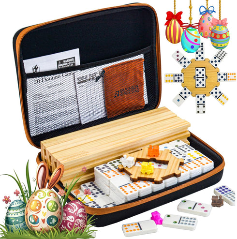 Set 12 4 Set 12 Bucher&Rossini Dominoes Double with Racks for Adults Kids, Mexican Train Domino Double Twelve, Mexican
