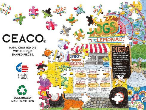 Ceaco Food Trucks Hot Dog Truck II - 500 Piece Jigsaw Puzzle for Food Lovers