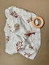 Set Set Leyl&Ari Baby Swaddle Blanket & Lovey | Newborn Receiving Blanket Paci Holder (Under The Sea Friends)