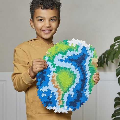 PLUS PLUS Puzzle by Number - 800 Piece Earth - Interlocking Mini Puzzle Blocks for Kids, Construction Building