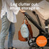 (2 Pack) 360-Swivel 11 lb Baby Uma Stroller Hooks - Open Stroller Hook with Neck & Extra Strong Strap, Easy On 'n Off