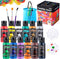 JOYIN 12PCS Washable Kids Tempera Paint Set (2 oz Each) with Brushes, Palette & Clean Bucket