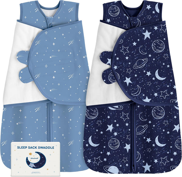 Unnivoll Newborn Sleep Sack Swaddle 100% Cotton Baby Swaddle 0-3 Months, 3-Way