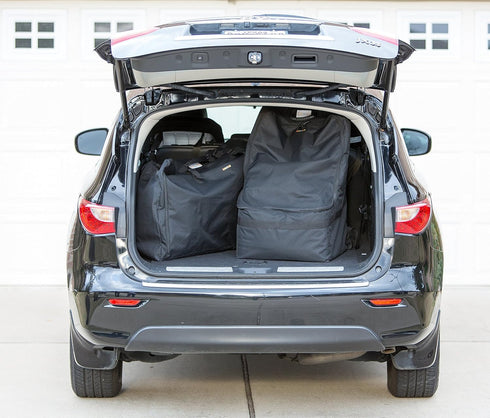 Backpack Car Seat Travel Bag Adjustable, Padded for Car Seats Car Seat Travel Tote (Gray with Black Trim)