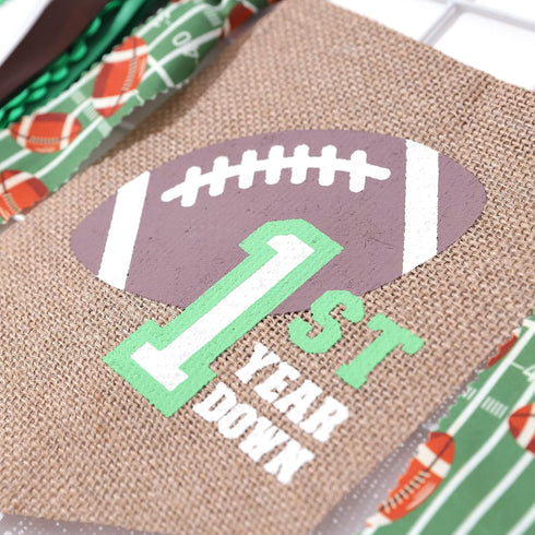 UOAOU 1st 1st/First Football High Chair Banner - Football Birthday Party Decorations,First Year Down Themed First