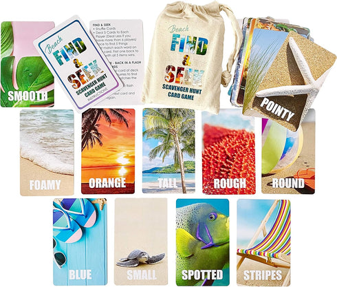 Hapinest Find and Seek Scavenger Hunt Card Game for Kids, Beach Edition