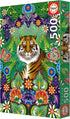 Educa - Catalina Estrada Bengal Tiger 500 Piece Jigsaw Puzzle, Glue Included, Completed Image 18.9" x 13.4"
