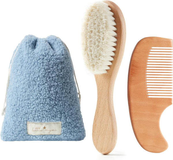 MYZI Baby Hair Brush Set Soft Baby Brush Set for Newborns, Baby