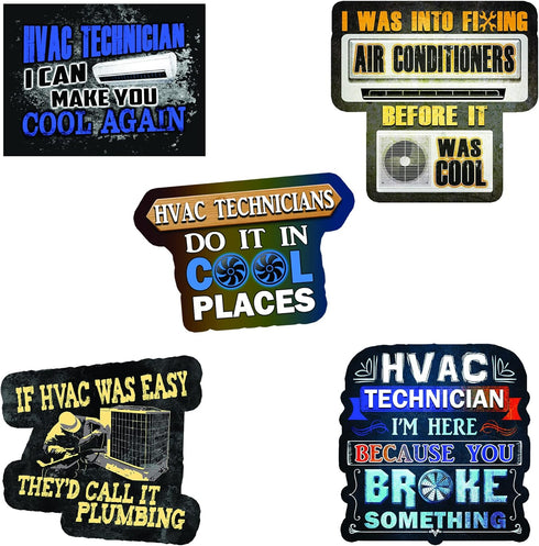 HVAC Stickers Pack of 14 – Perfect for Any HVAC Tech, Waterproof Vinyl Construction Stickers with HVAC Tools